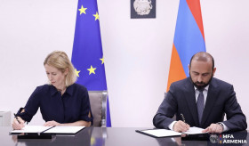 «Հայաստանի Հանրապետության և Եվրոպական միության միջև Եվրոպական միության ճգնաժամային կառավարման գործողություններում Հայաստանի Հանրապետության մասնակցության շրջանակը սահմանելու մասին» համաձայնագրի ստորագրման արարողություն