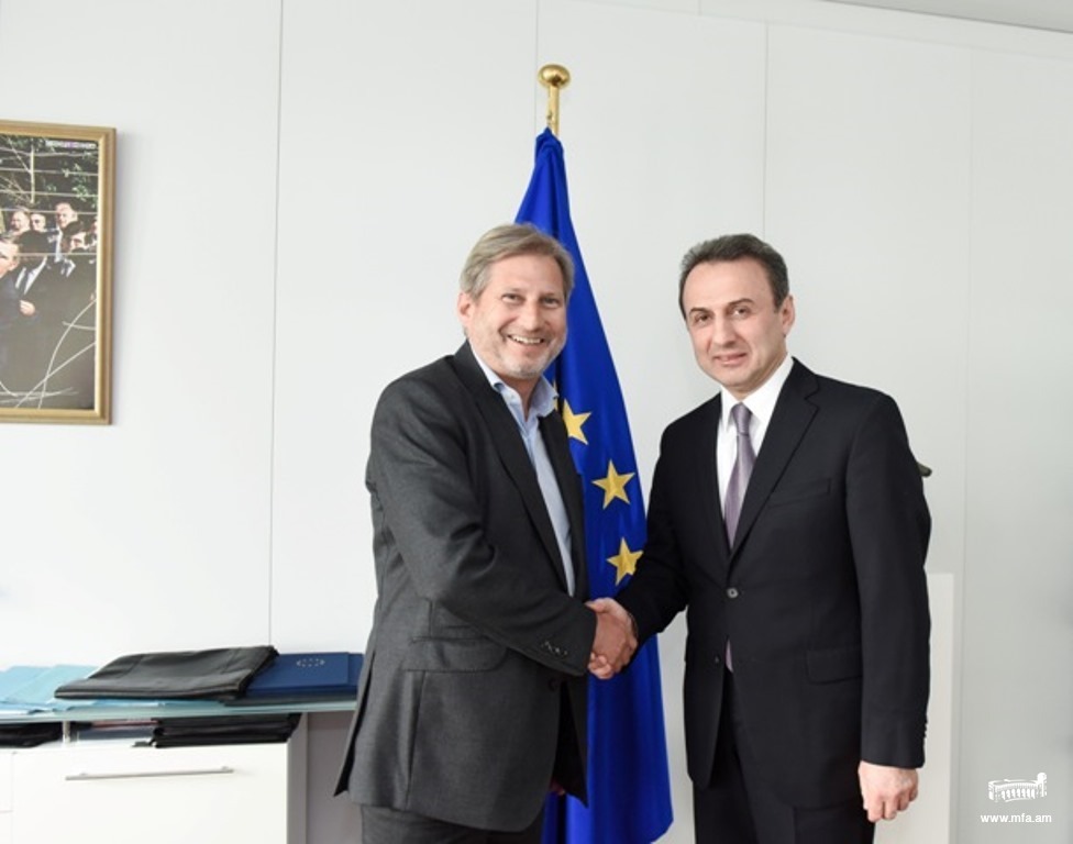 Ambassador Markarian had a meeting with the Commissioner for European Neighbourhood Policy and Enlargement Negotiations Johannes Hahn