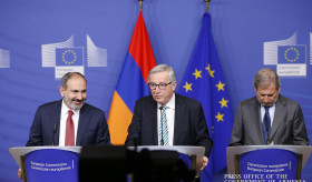 Nikol Pashinyan and Jean-Claude Juncker made statements; Armenian Prime Minister and Johannes Hahn answered journalists' questions