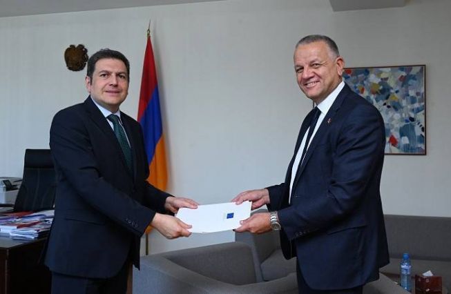 The newly-appointed Head of the Delegation of the European Union in Armenia, handed over a copy of his credentials to the Deputy Minister of Foreign Affairs of Armenia